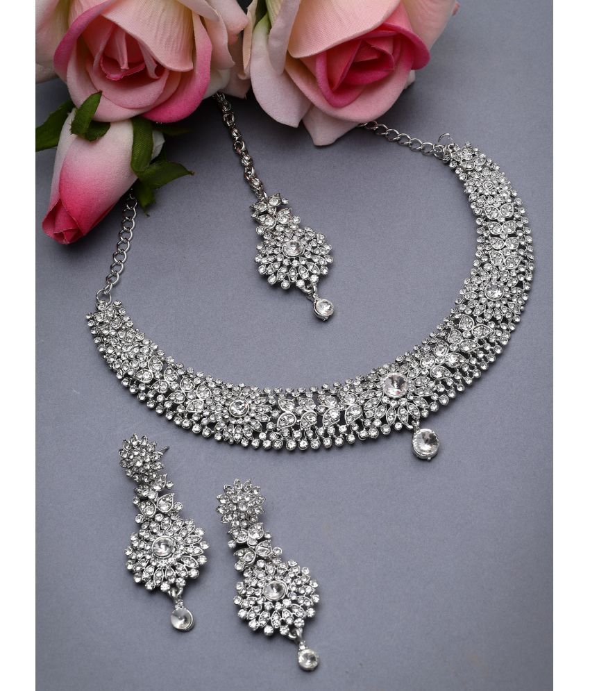     			Sukkhi Silver Alloy Necklace Set ( Pack of 1 )