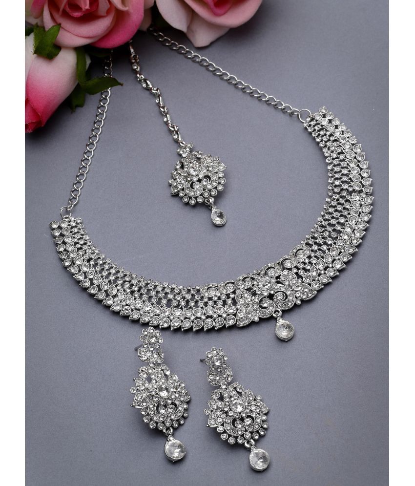     			Sukkhi Silver Alloy Necklace Set ( Pack of 1 )