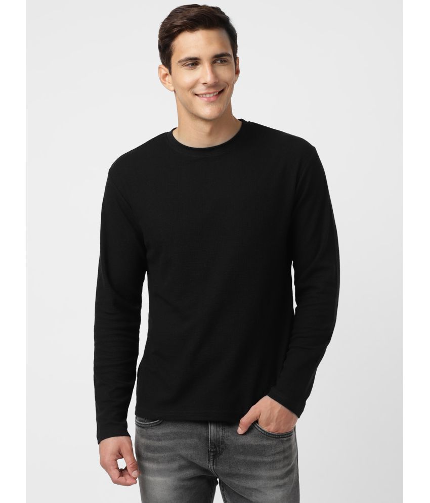     			UrbanMark Cotton Blend Regular Fit Solid Full Sleeves Men's T-Shirt - Black ( Pack of 1 )