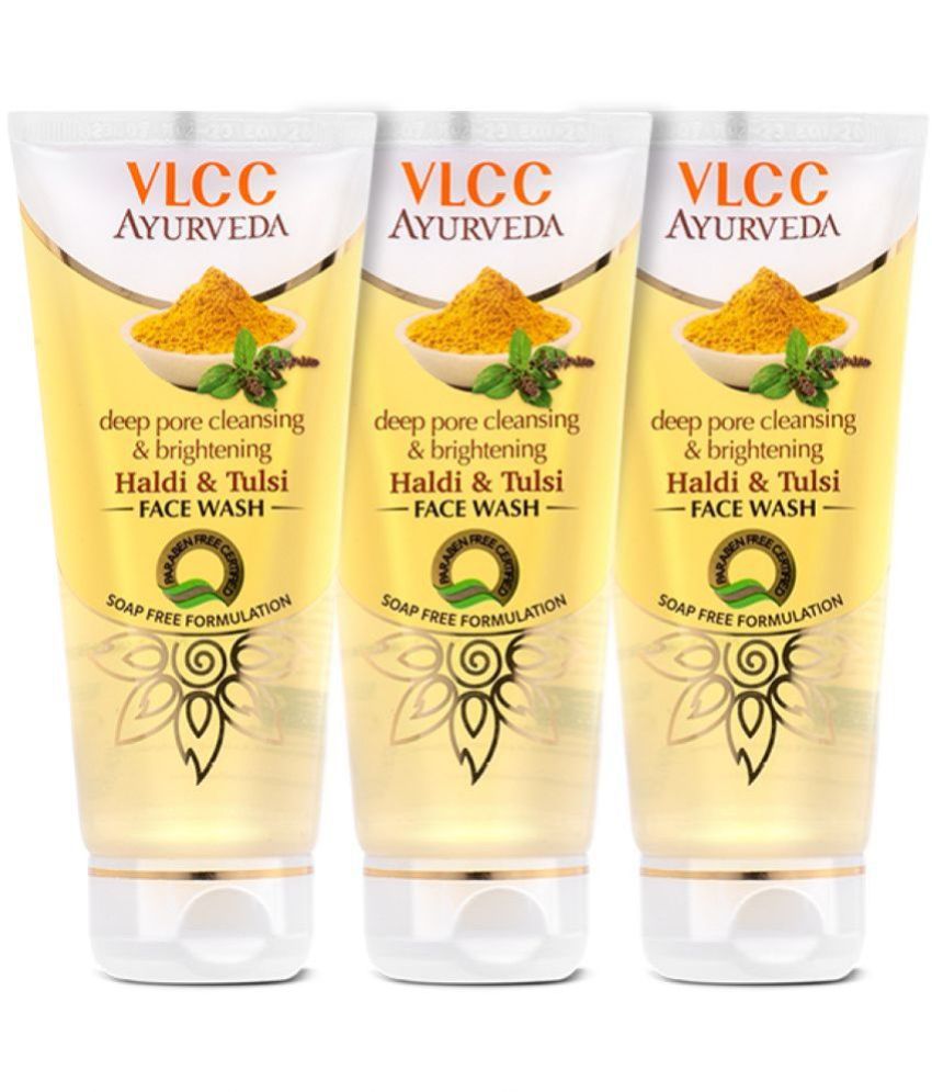     			VLCC Ayurveda Deep Pore Cleansing Haldi & Tulsi Face Wash, 100 ml (Pack of 3)