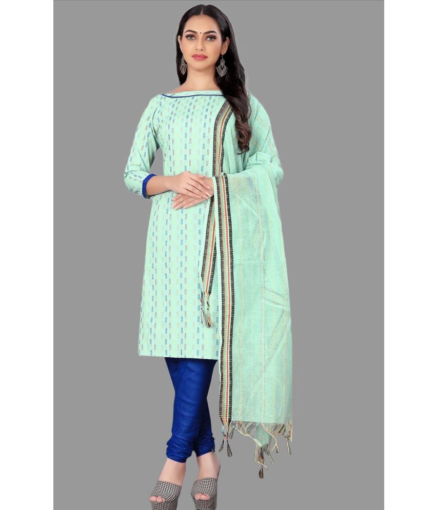     			Aika - Unstitched Mint Green Cotton Dress Material ( Pack of 1 )