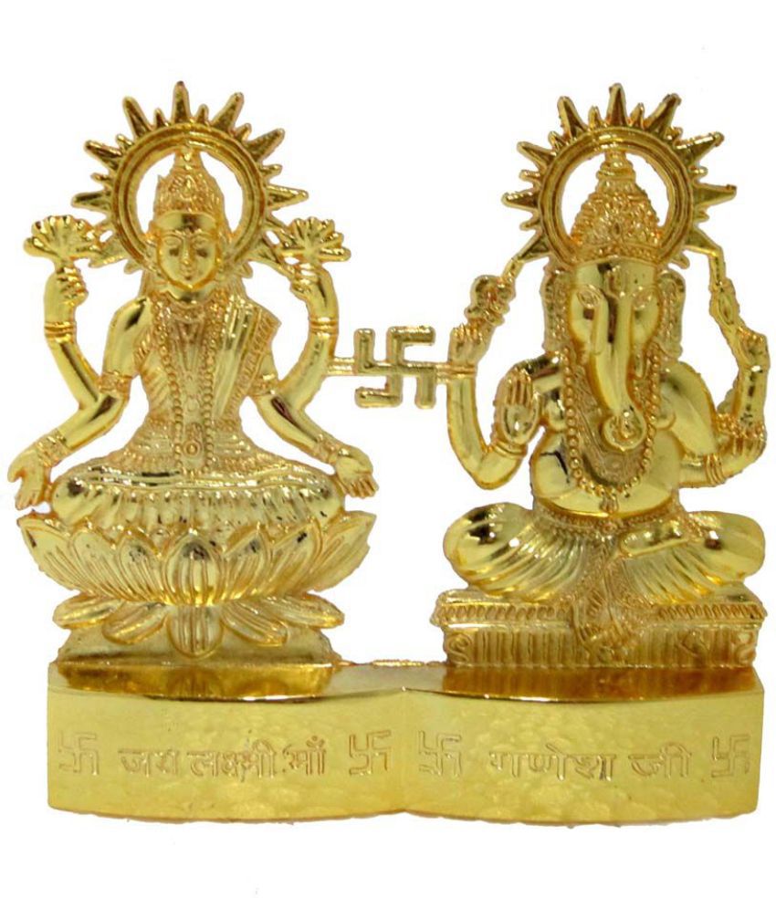     			BHARDWAJ RETAILS - Aluminium Laxmi Ganesh Idol ( 10 cm )