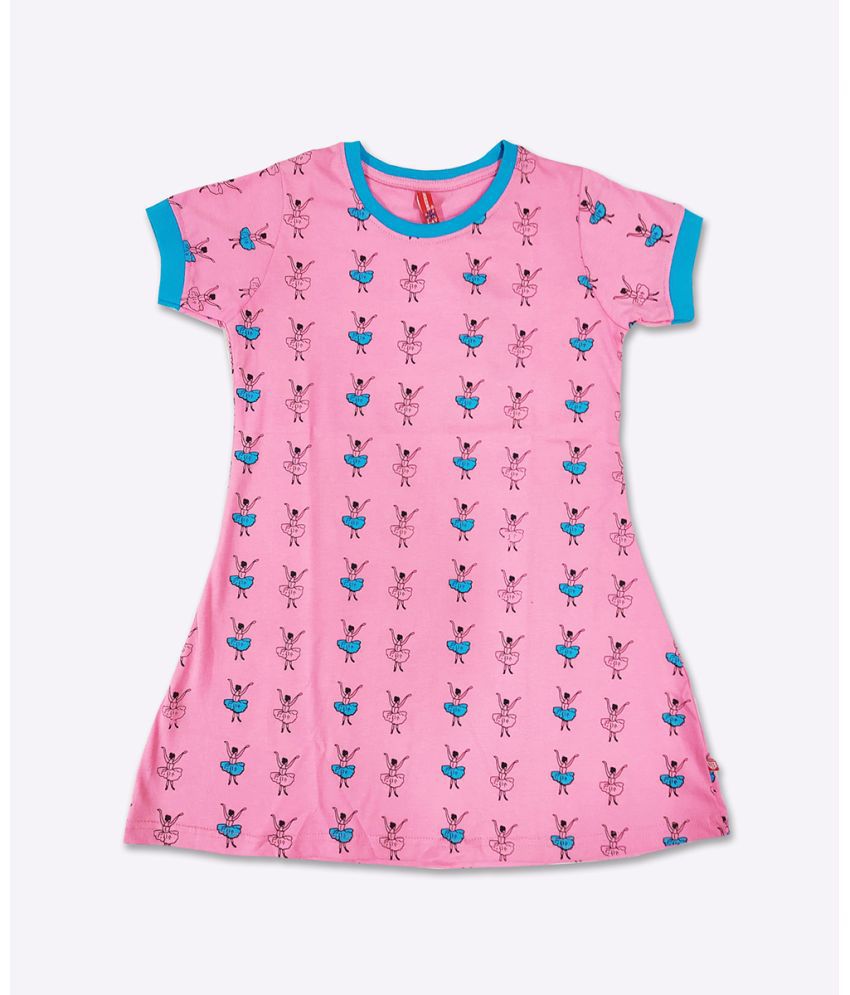     			GAME BEGINS - Pink Cotton Girls A-line Dress ( Pack of 1 )