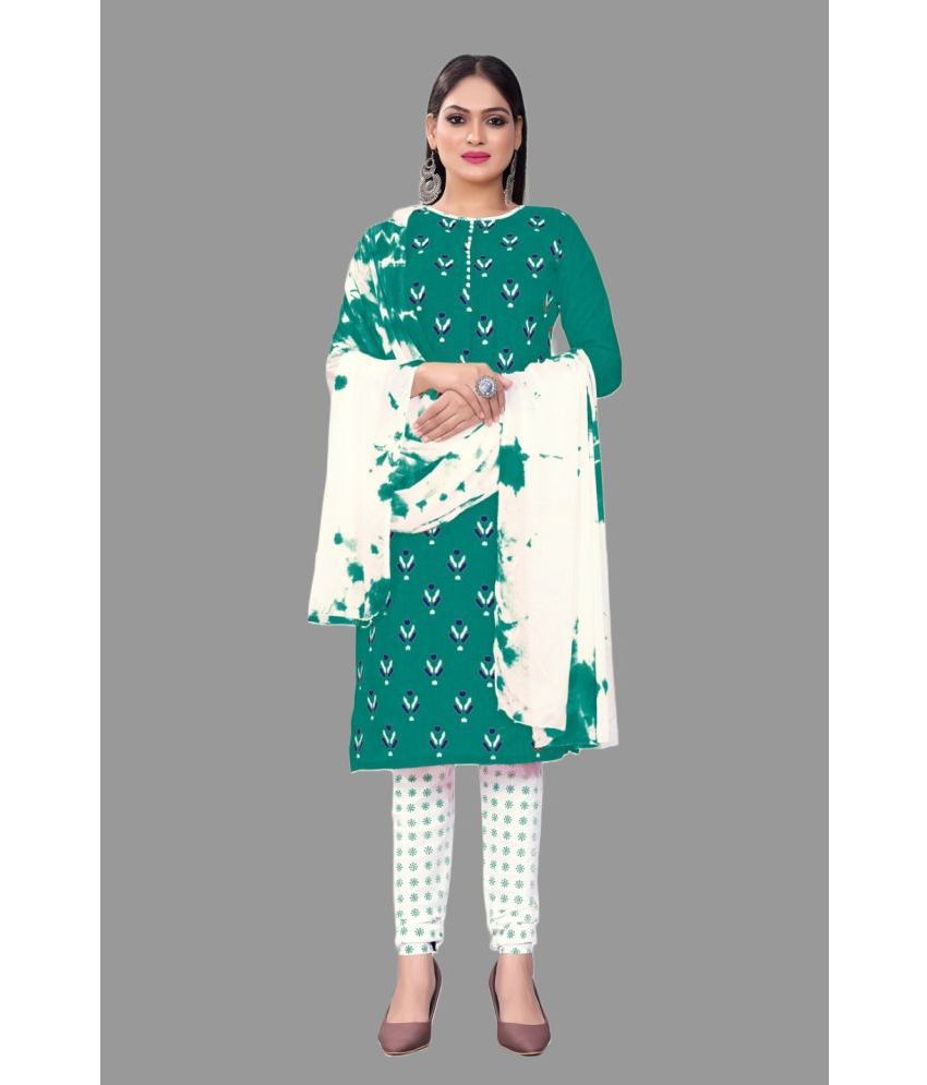     			JULEE - Unstitched Sea Green Cotton Dress Material ( Pack of 1 )