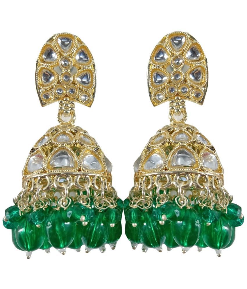     			Jiyanshi fashion Green Jhumki Earrings ( Pack of 1 )