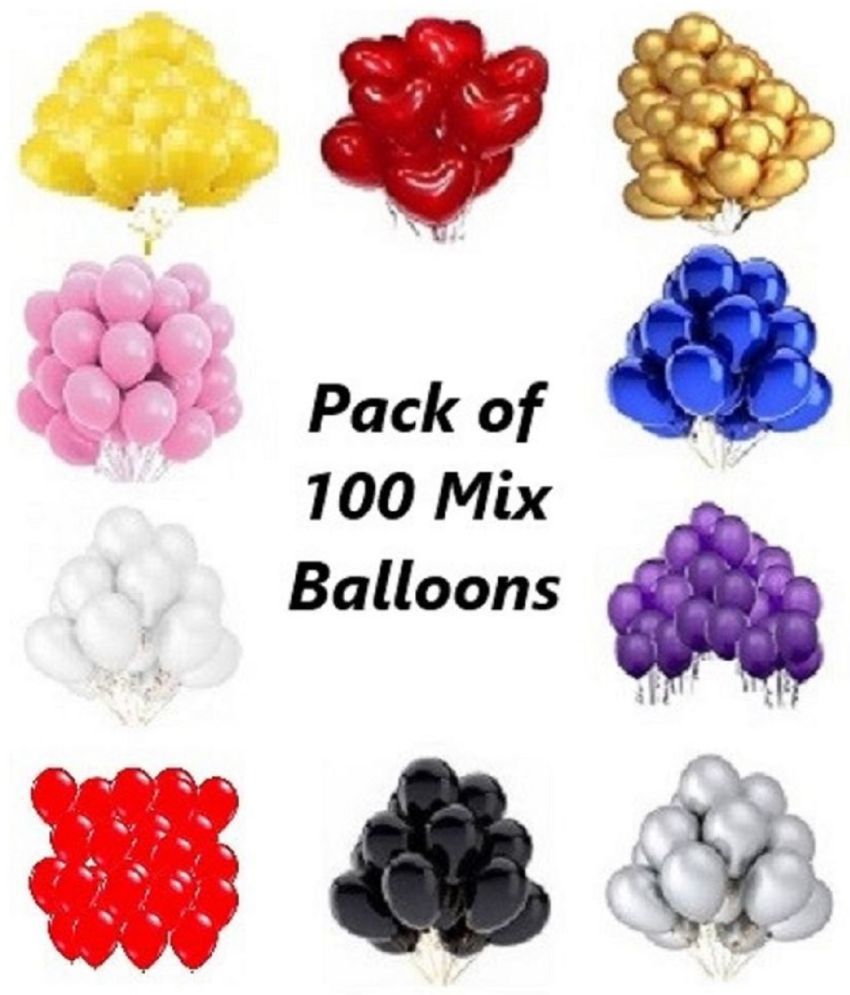     			Jolly Party Solid Every Party Decoration Balloons (Multicolor, Pack of 100)