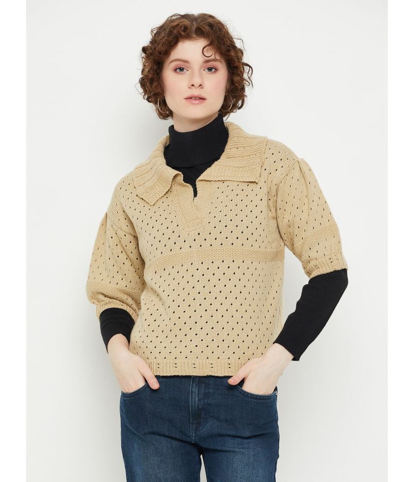     			KASMA Acro Wool Brown Pullovers -