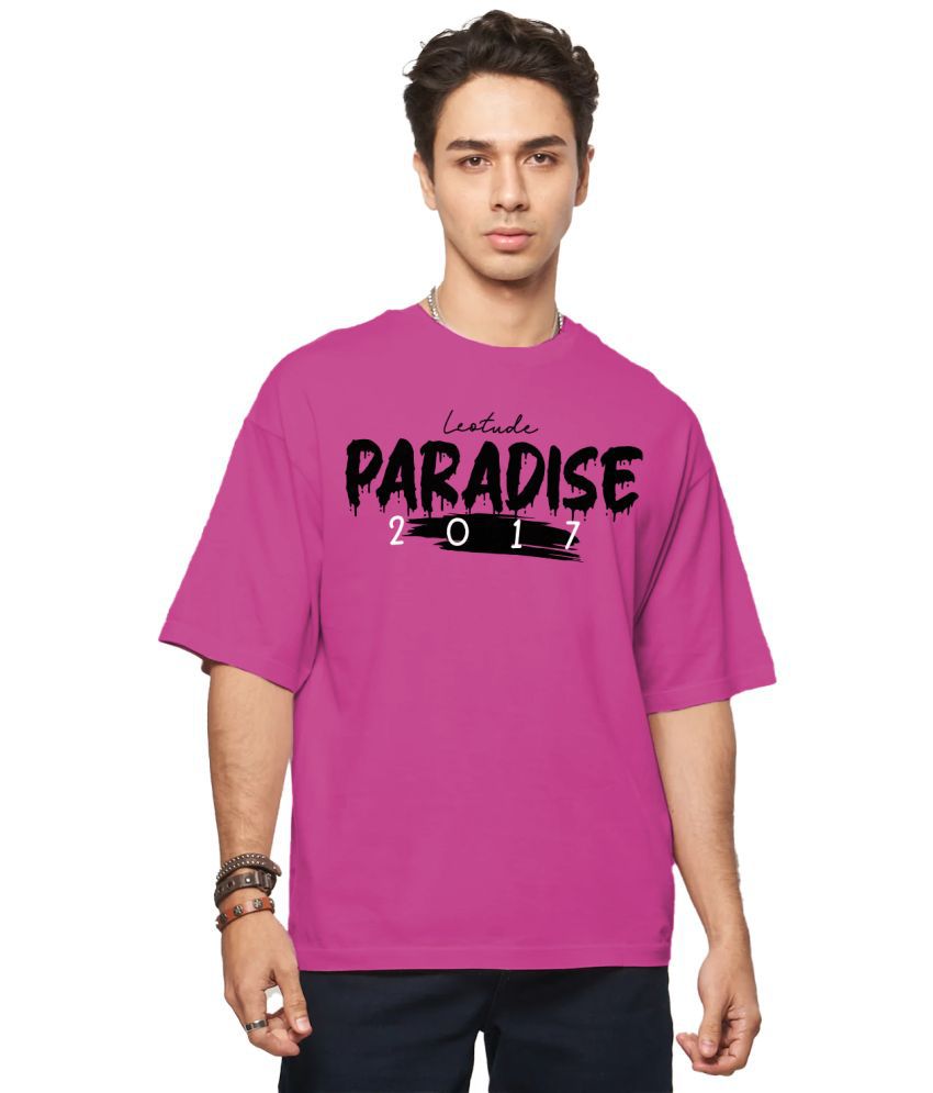     			Leotude - Pink Cotton Blend Oversized Fit Men's T-Shirt ( Pack of 1 )