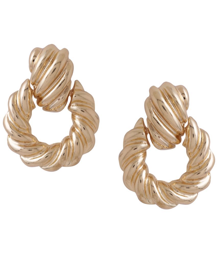     			NVR - Gold Drop Earrings ( Pack of 1 )