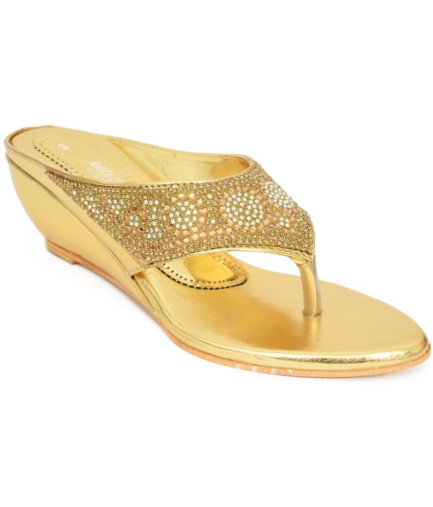     			Racecourse - Gold Women's Slip On Heels