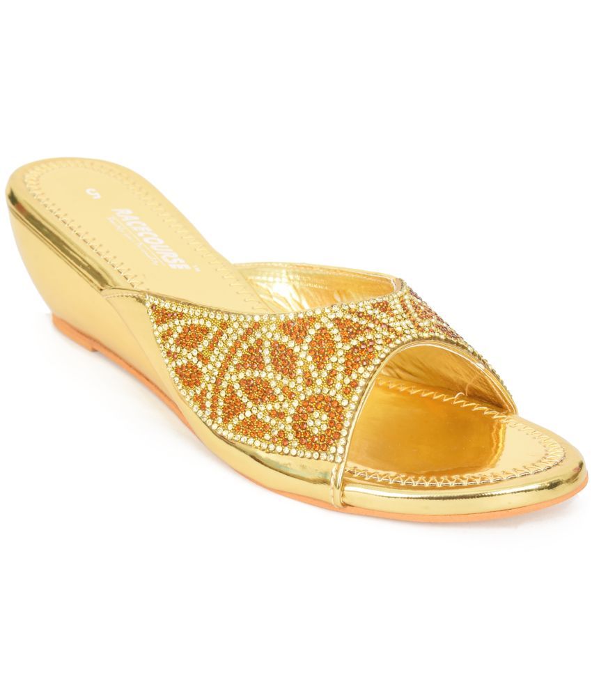     			Racecourse - Gold Women's Slip On Heels