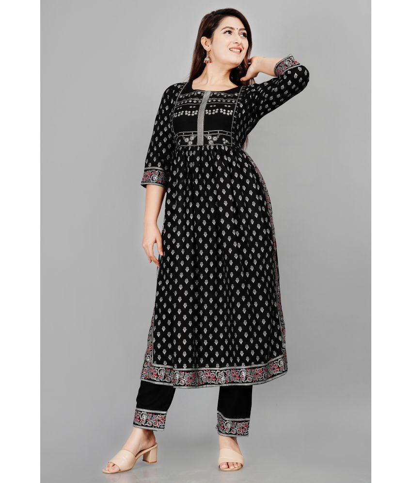     			SIPET - Black Nayra Rayon Women's Stitched Salwar Suit ( Pack of 1 )