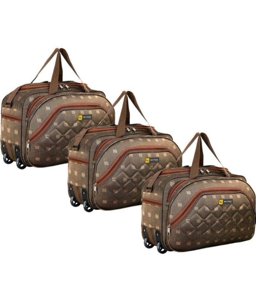     			Waycraft - 55 Ltrs Brown Polyester Duffle Trolley