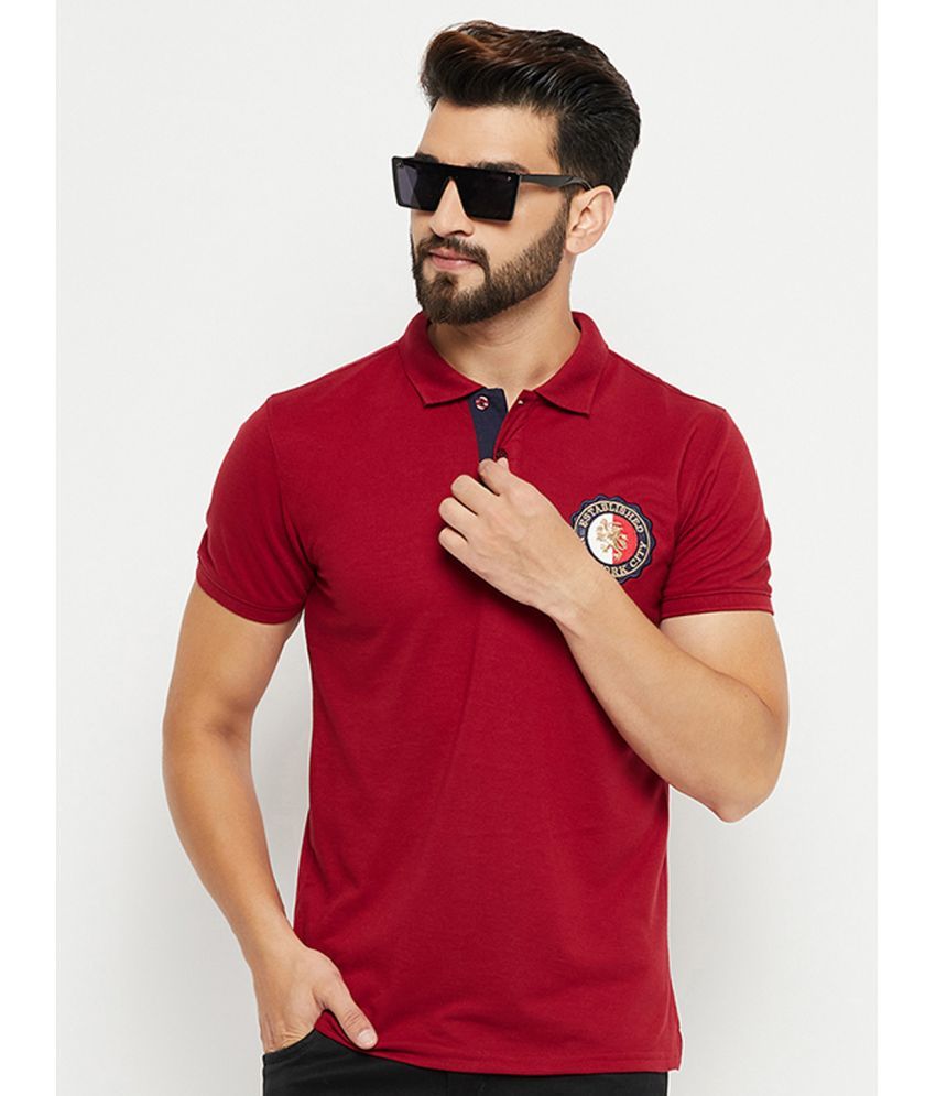     			XFOX - Burgundy Cotton Blend Regular Fit Men's Polo T Shirt ( Pack of 1 )