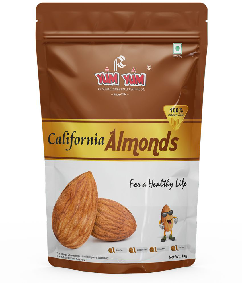     			YUM YUM 1kg California Almonds, 100% Natural Badam Giri Dry Fruits
