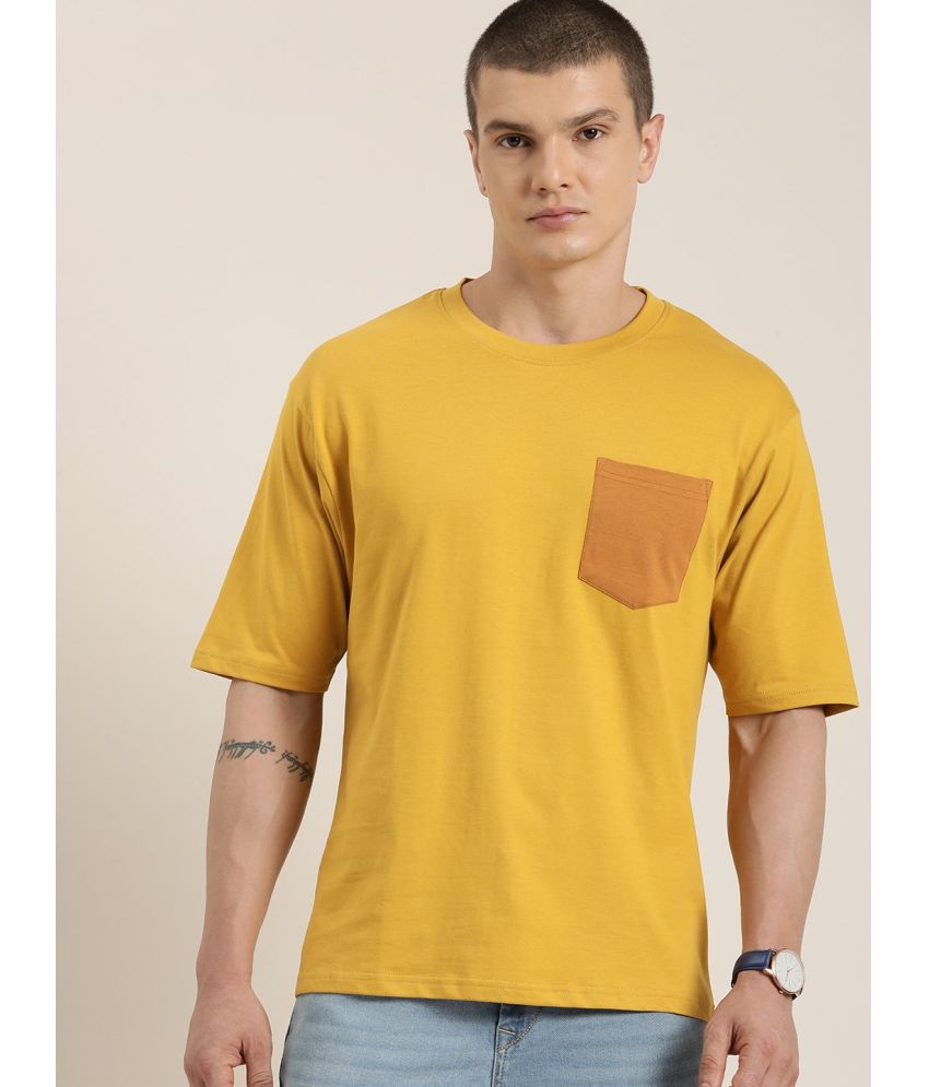     			Dillinger - Mustard Cotton Oversized Fit Men's T-Shirt ( Pack of 1 )