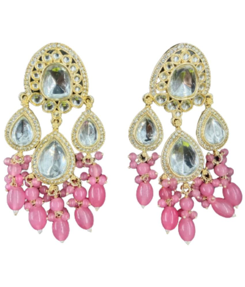     			Jiyanshi fashion Light Pink Chandelier Earrings ( Pack of 1 )