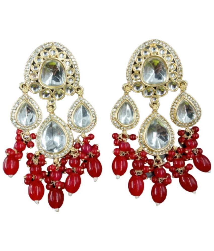     			Jiyanshi fashion Red Danglers Earrings ( Pack of 1 )