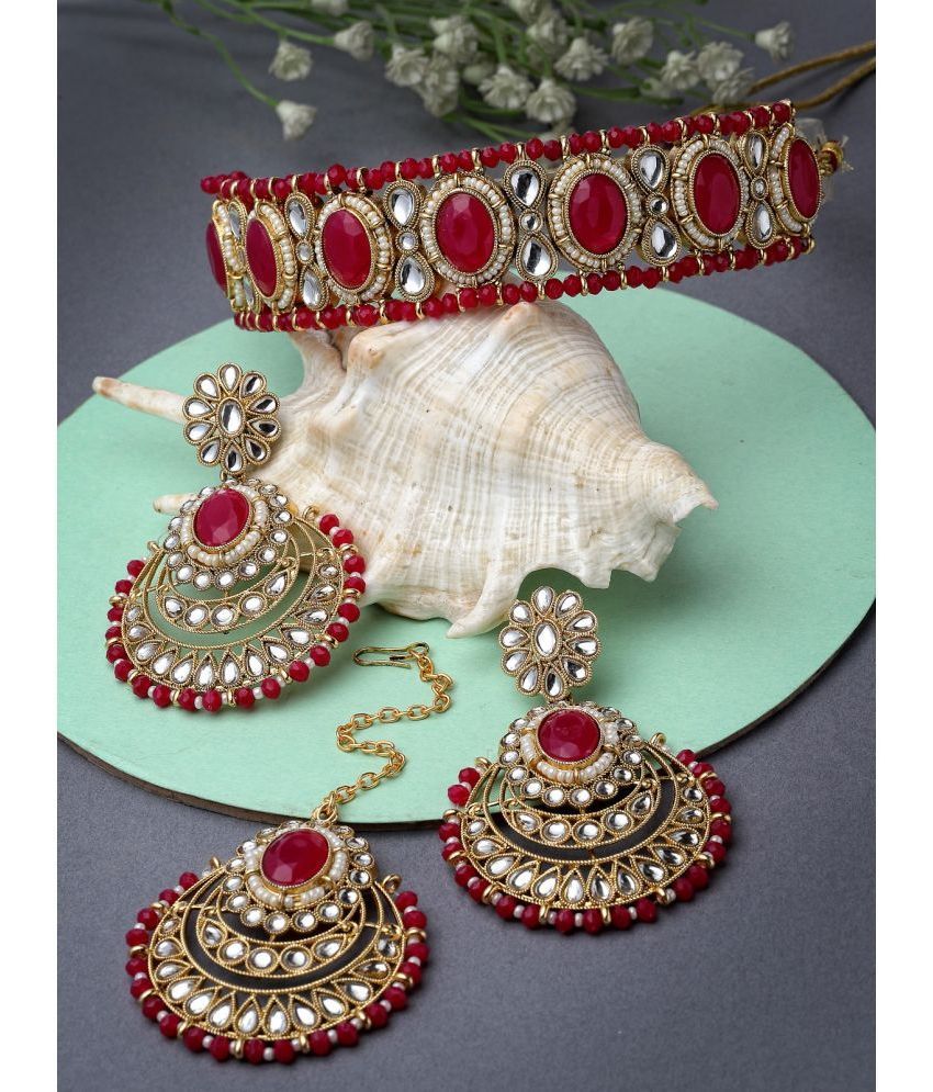     			Sukkhi Red Alloy Necklace Set ( Pack of 1 )