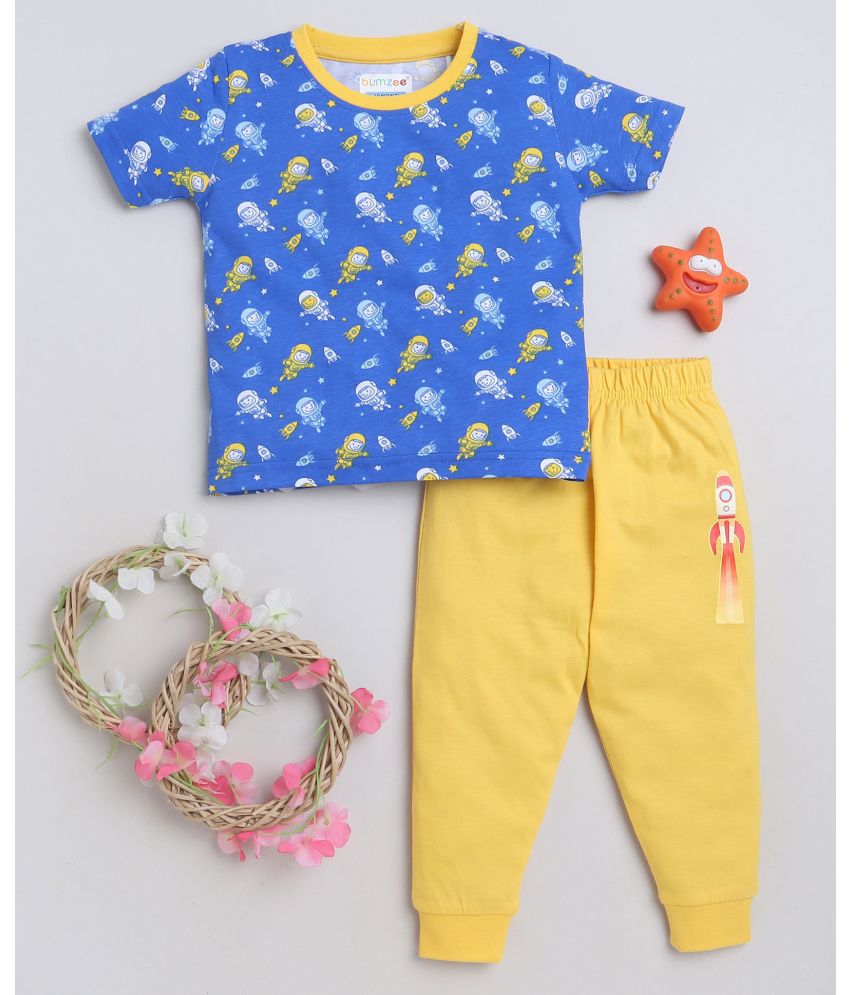     			BUMZEE - Blue Cotton Baby Boy T-Shirt & Pyjama Set ( Pack of 1 )