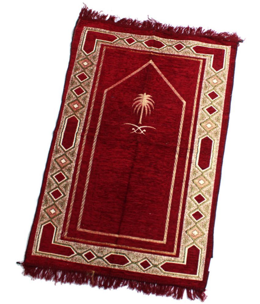     			ADIRNY Maroon Single Cotton Prayer Mat ( 110 X 70 cm )