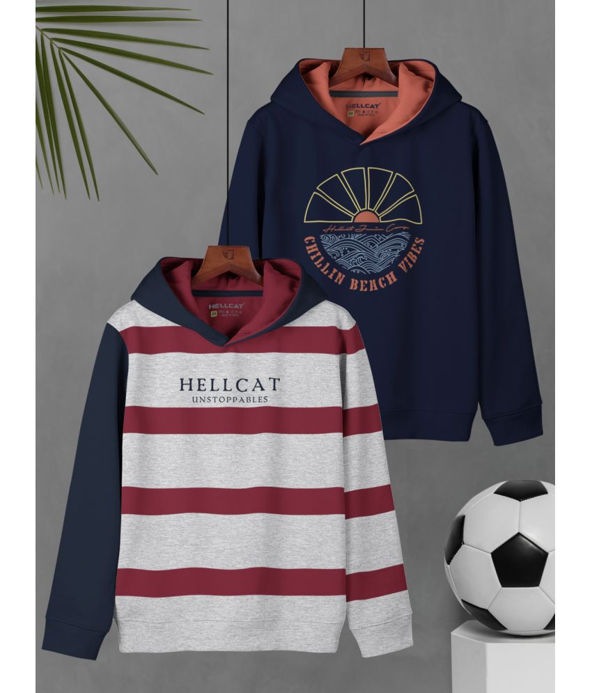     			HELLCAT - Ecru Cotton Blend Boys Sweatshirt ( Pack of 2 )