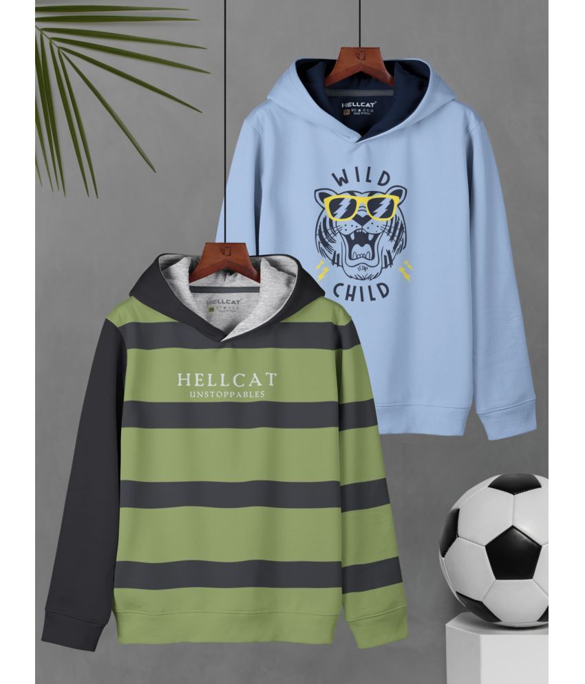     			HELLCAT - Green Cotton Blend Boys Sweatshirt ( Pack of 2 )