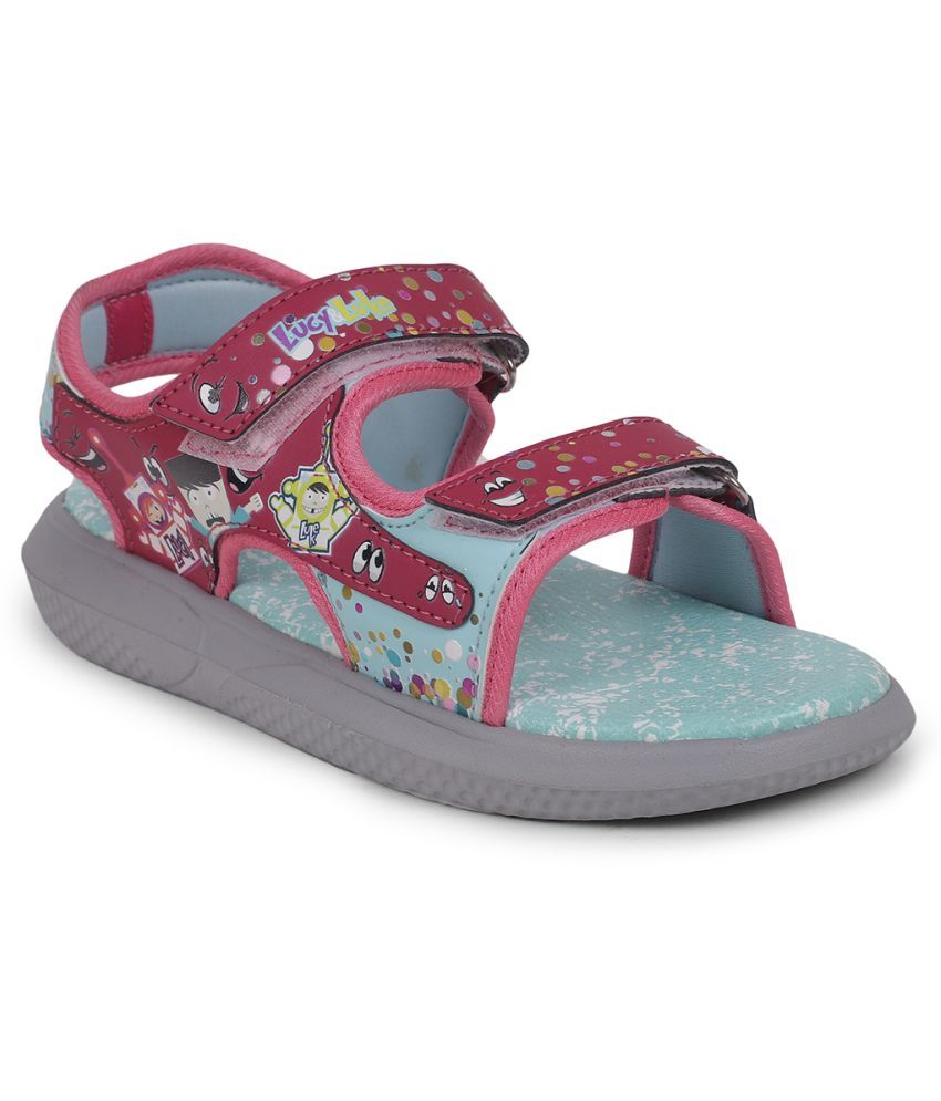     			Liberty HIPPO-18 Pink Velcro Sports Sandals For Kids