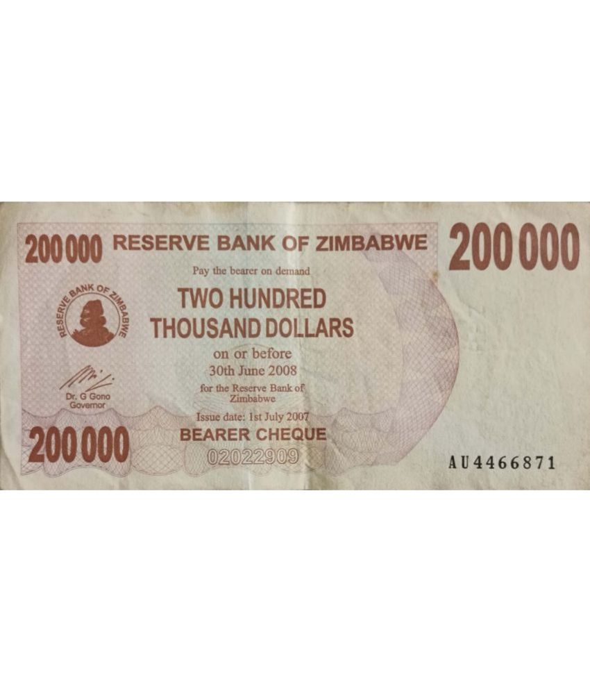     			Rare Zimbabwe 2000000 Two Hundered Thousand Dollars