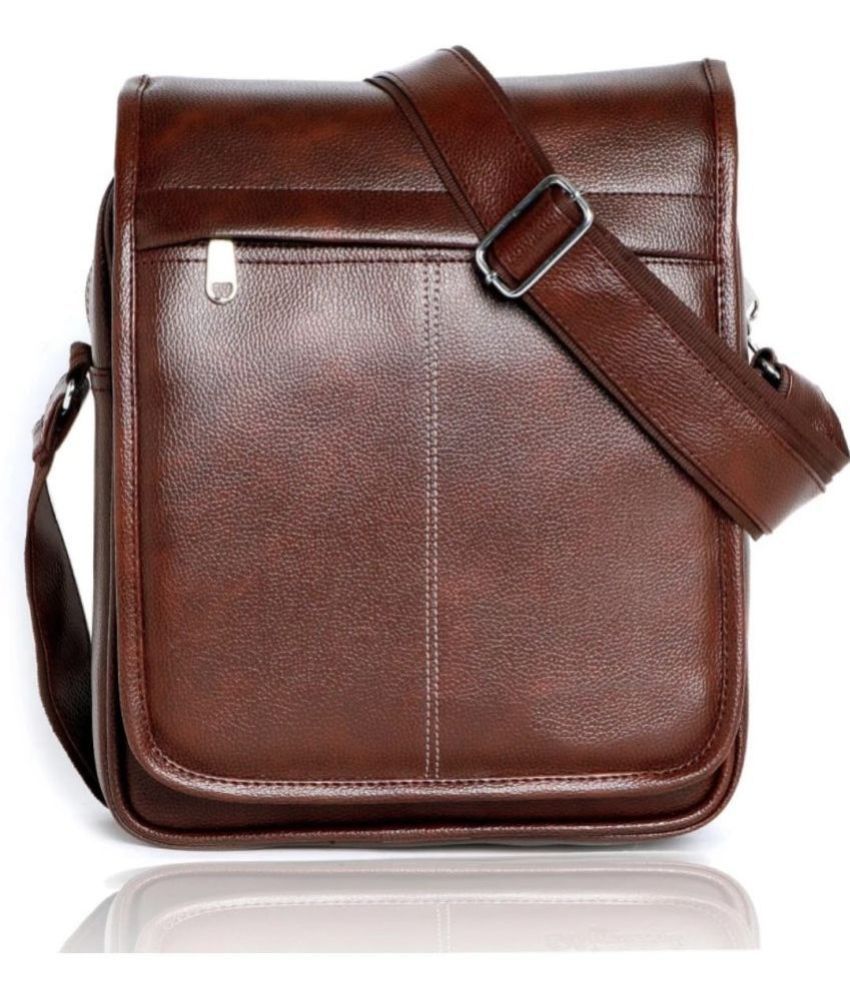     			Raylan - Brown Textured Messenger Bag