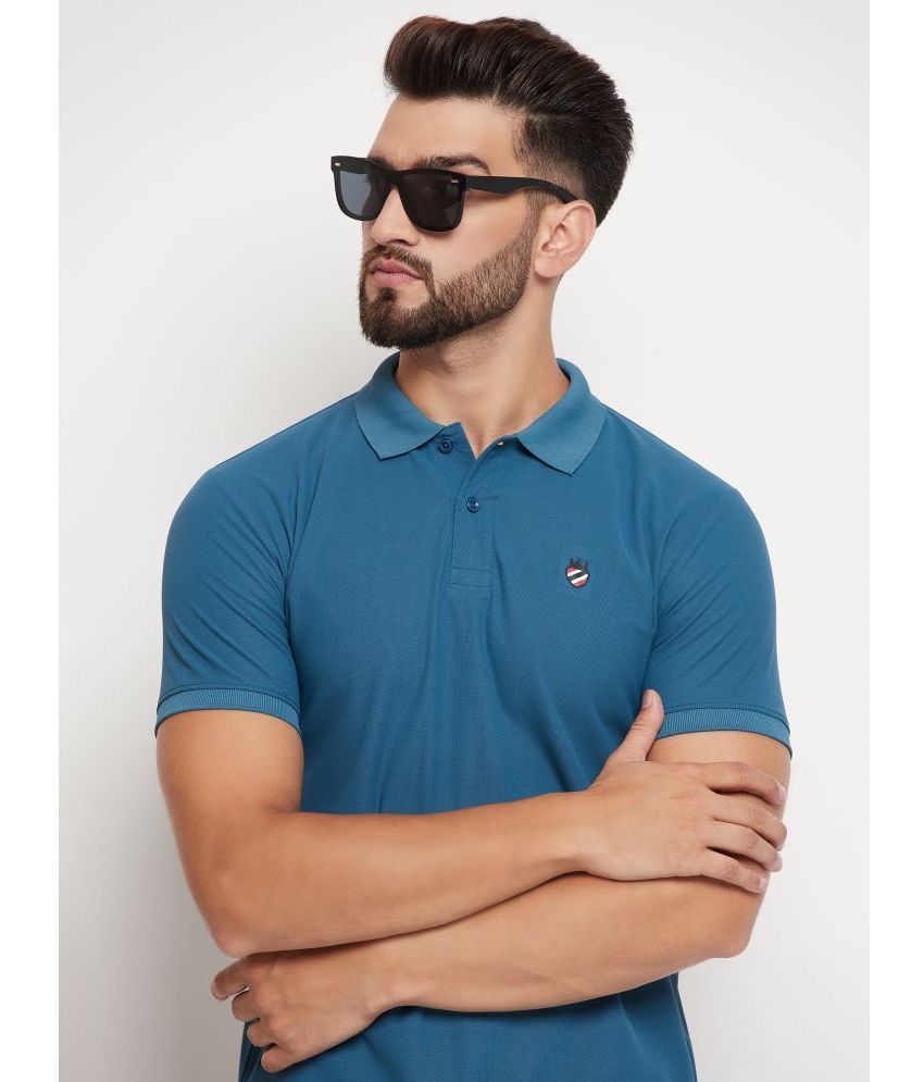     			Rare Cotton Blend Regular Fit Solid Half Sleeves Men's Polo T Shirt - Teal Blue ( Pack of 1 )
