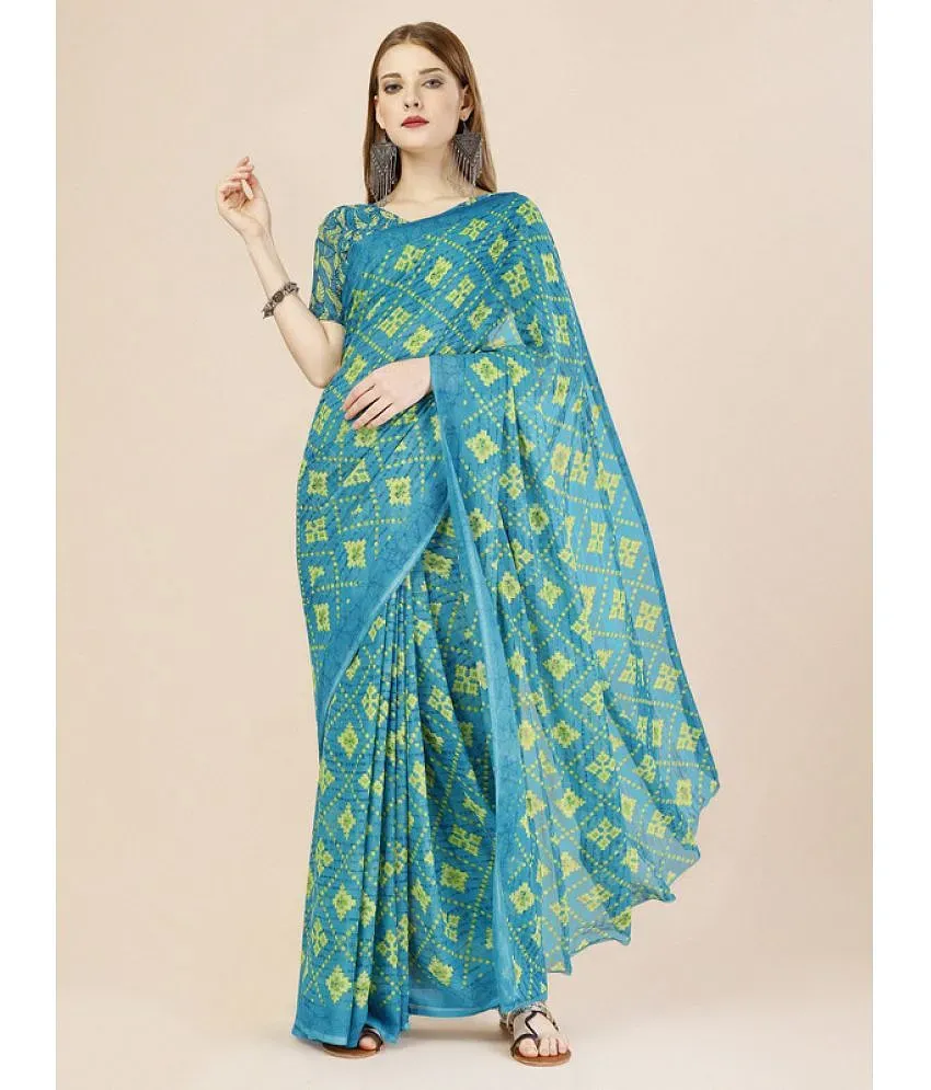 Buy Anand Sarees Floral Print Daily Wear Georgette Pink, Black, Yellow  Sarees Online @ Best Price In India | Flipkart.com