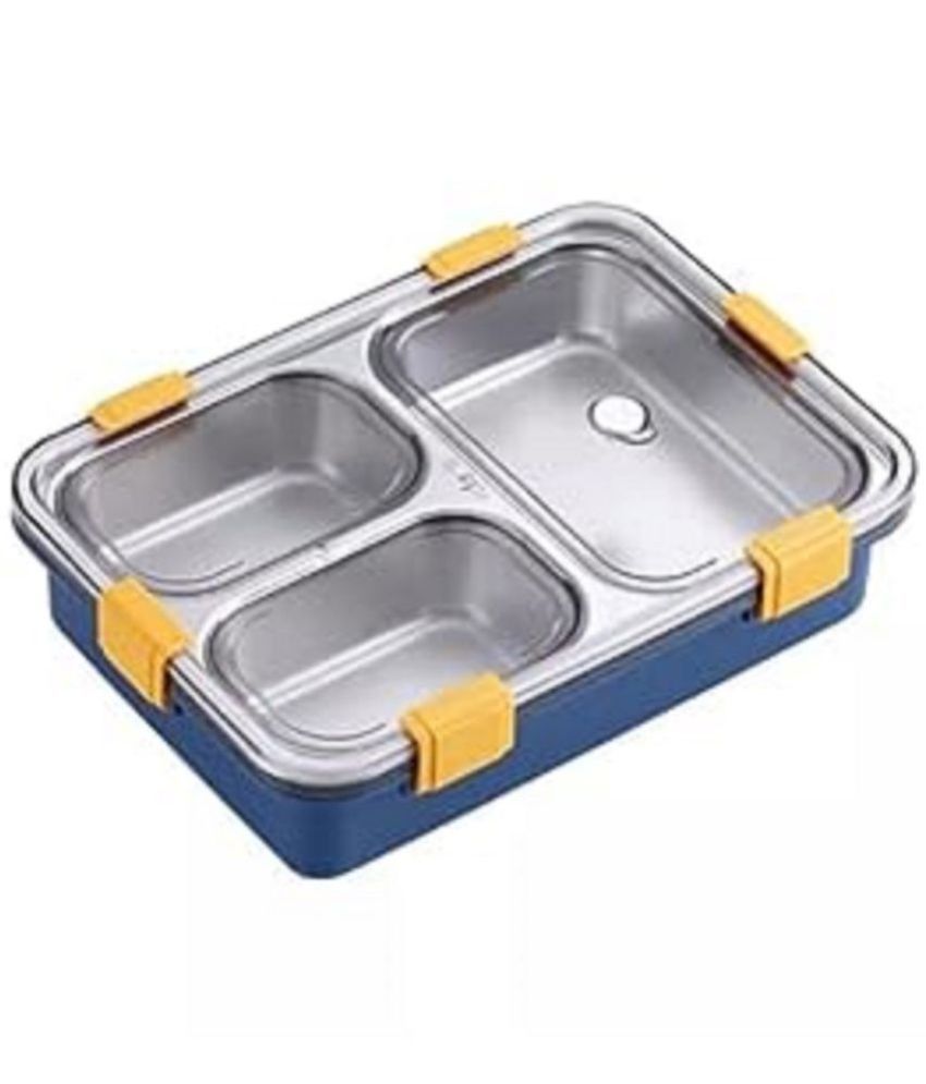     			Bluedeal Stainless Steel School Lunch Boxes 3 - Container ( Pack of 1 )