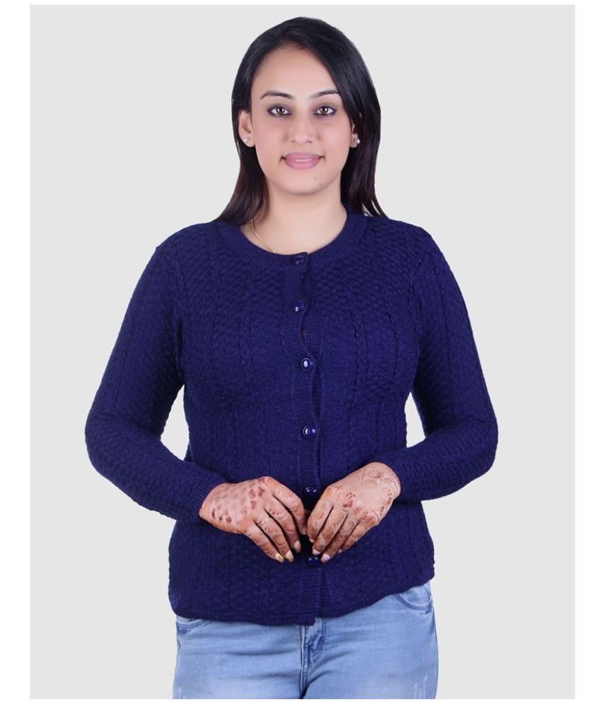     			Ogarti Acrylic Round Neck Women's Pullovers - Blue ( Single )