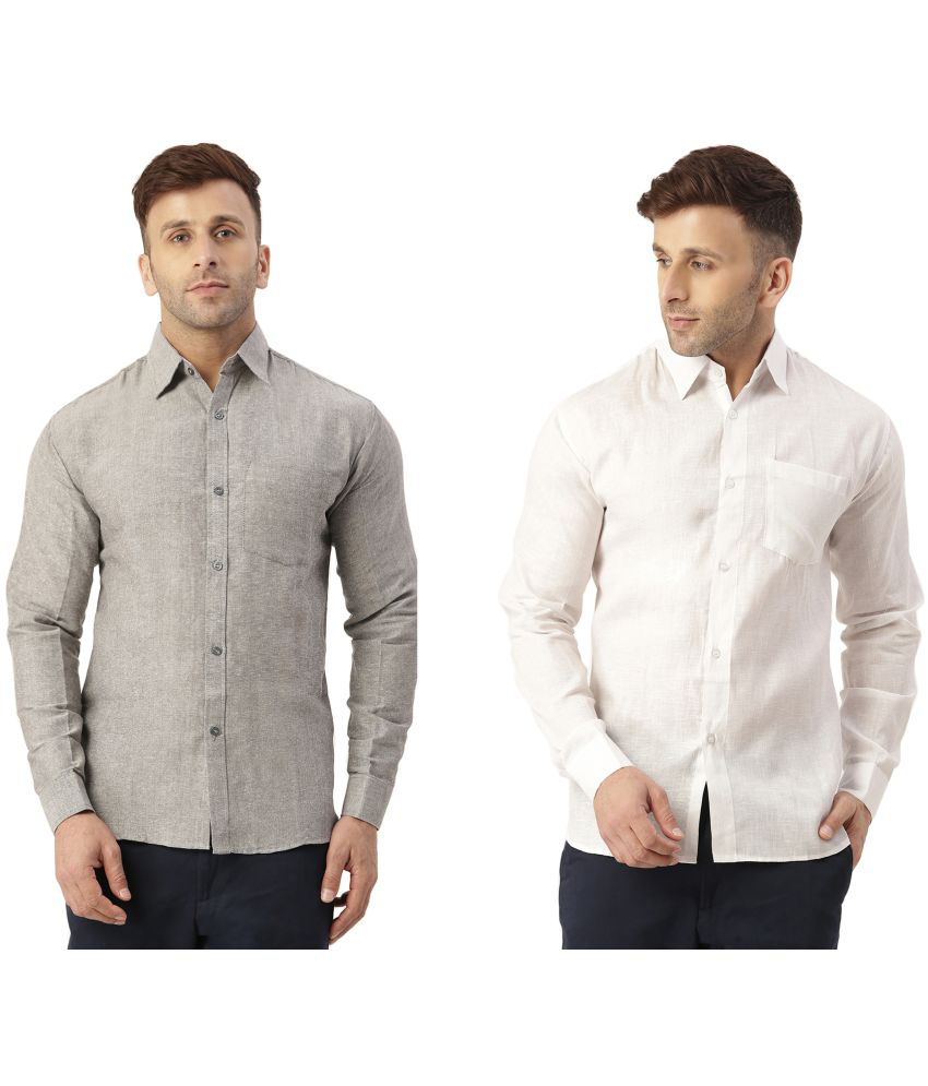     			RIAG Cotton Blend Regular Fit Full Sleeves Men's Formal Shirt - White ( Pack of 2 )