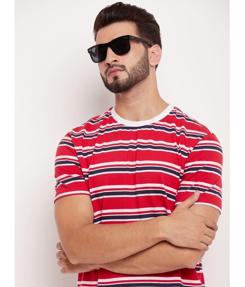     			XFOX Cotton Blend Regular Fit Striped Half Sleeves Men's T-Shirt - Red ( Pack of 1 )