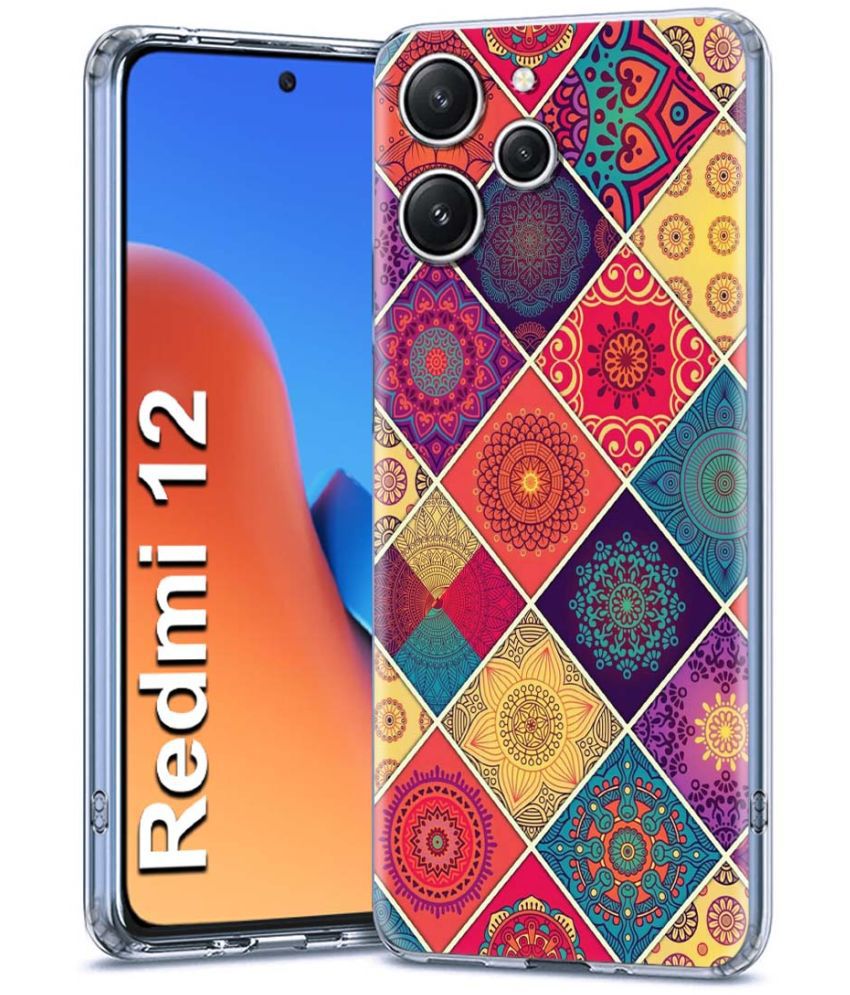     			NBOX - Multicolor Printed Back Cover Silicon Compatible For Redmi 12 ( Pack of 1 )