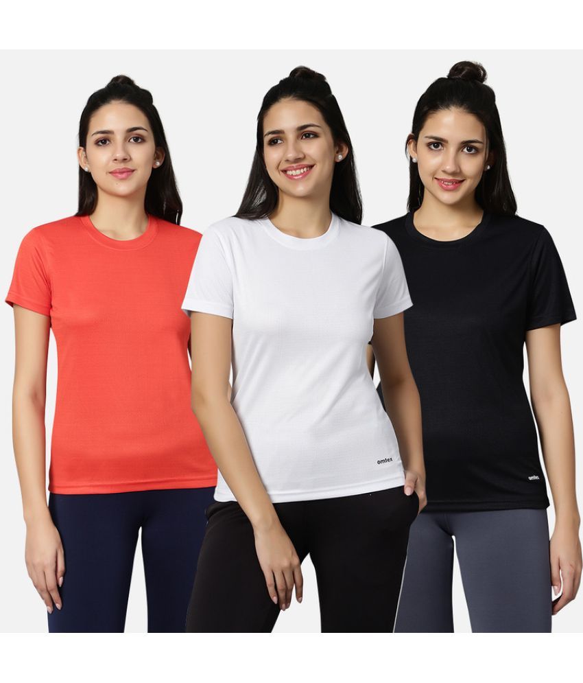     			Omtex Multi Polyester Tees - Pack of 3