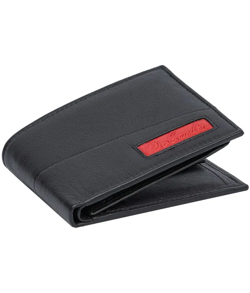 DECARDIN Black Leather Men s Regular Wallet Pack of 1 Buy