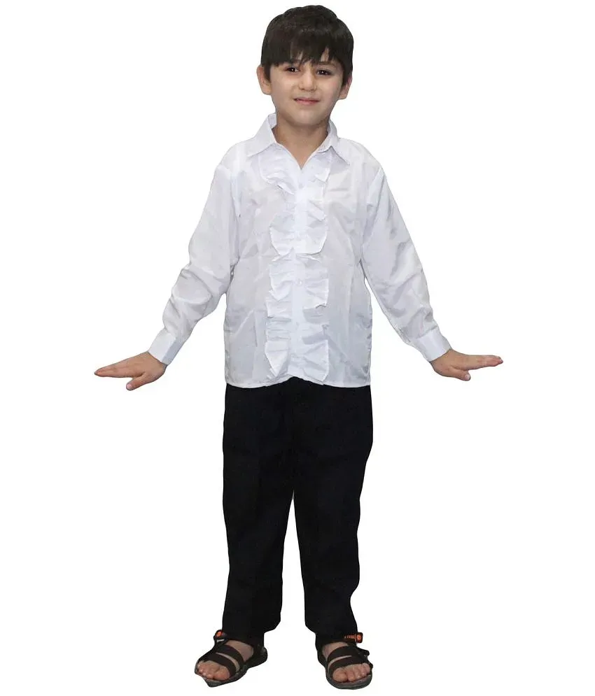 Kaku Fancy Dresses White Frill Shirt Western Costume White 5 6