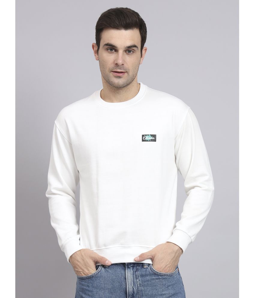     			OBAAN Cotton Blend Regular Fit Men's Sweatshirt - White ( Pack of 1 )