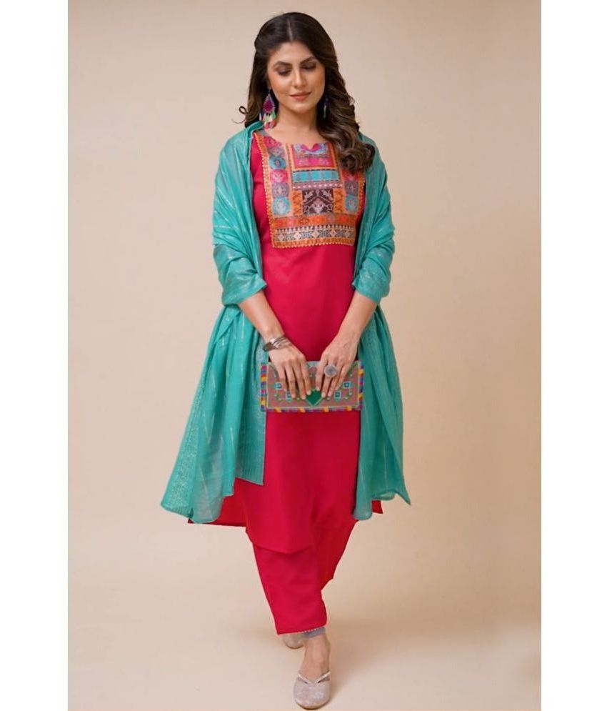     			Style Samsara - Multicolor Straight Crepe Women's Stitched Salwar Suit ( Pack of 1 )