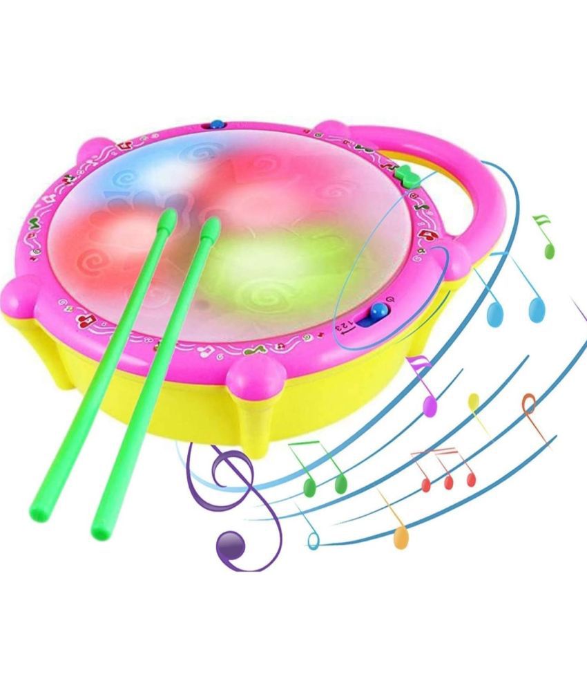     			2515 Y-YESKART Musical Toys for Kids 3D Flash Drums Toys for Kids with Lights & Musical, Good Quality Plastic(Multi Color, Pack of 1)