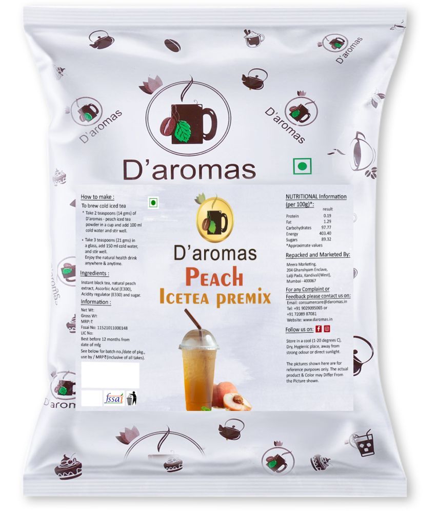     			D'aromas Premix Peach Ice Tea 500g Iced Tea Drink 500 gm