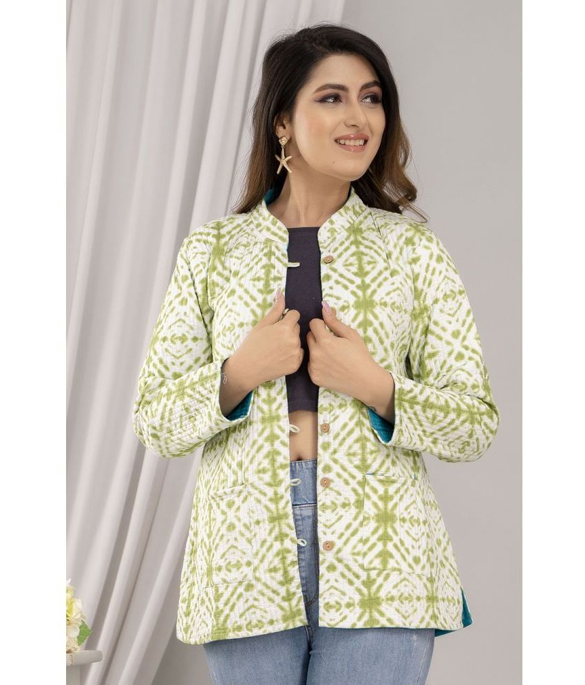     			Frionkandy - Cotton Green Quilted/Padded Jackets