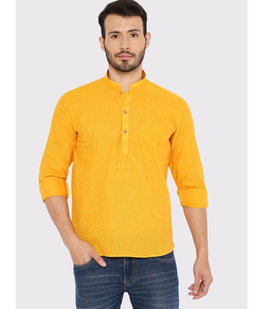     			Maharaja - Yellow Cotton Men's Regular Kurta ( Pack of 1 )