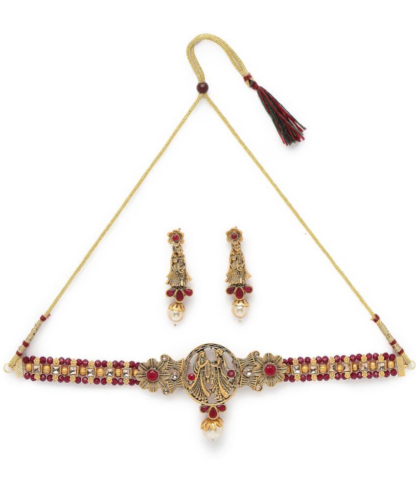     			Sukkhi Magenta Alloy Necklace Set ( Pack of 1 )