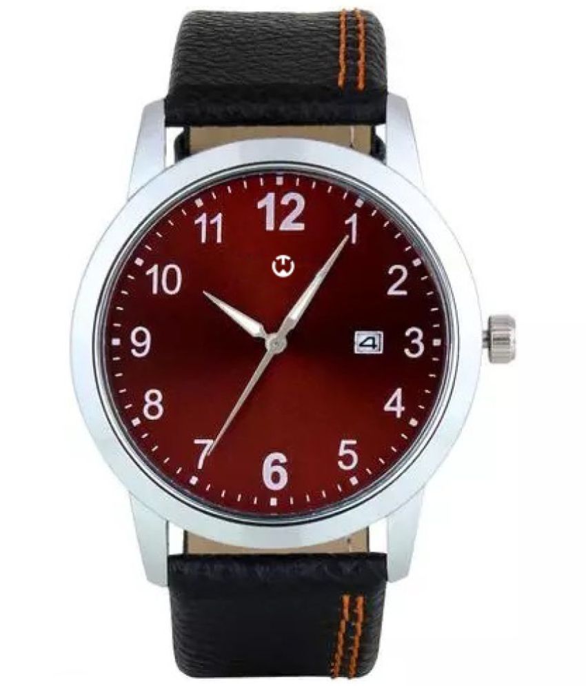     			Wizard Times - Black Leather Analog Men's Watch