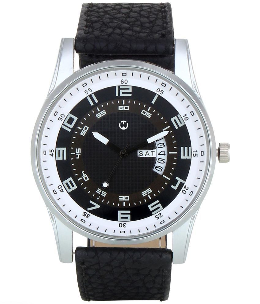     			Wizard Times - Black Leather Analog Men's Watch