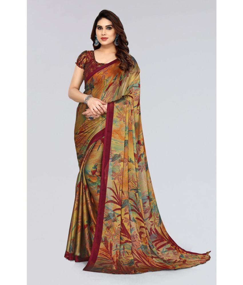     			FABMORA - Multicolor Chiffon Saree With Blouse Piece ( Pack of 1 )